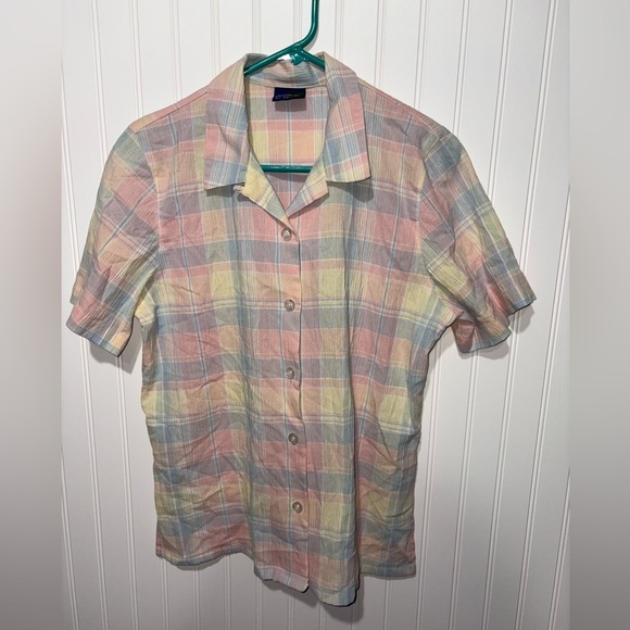 Country Club Koret Pastel Plaid Short Sleeve Shirt| Large - Picture 1 of 3